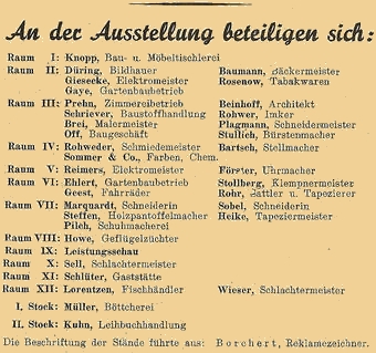 Firmen - Ausstellerverzeichnis Leistungsschau Raisdorf