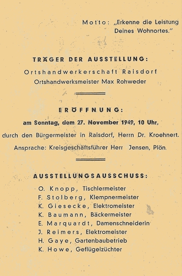 Leistungsschau Raisdorf: Motto 